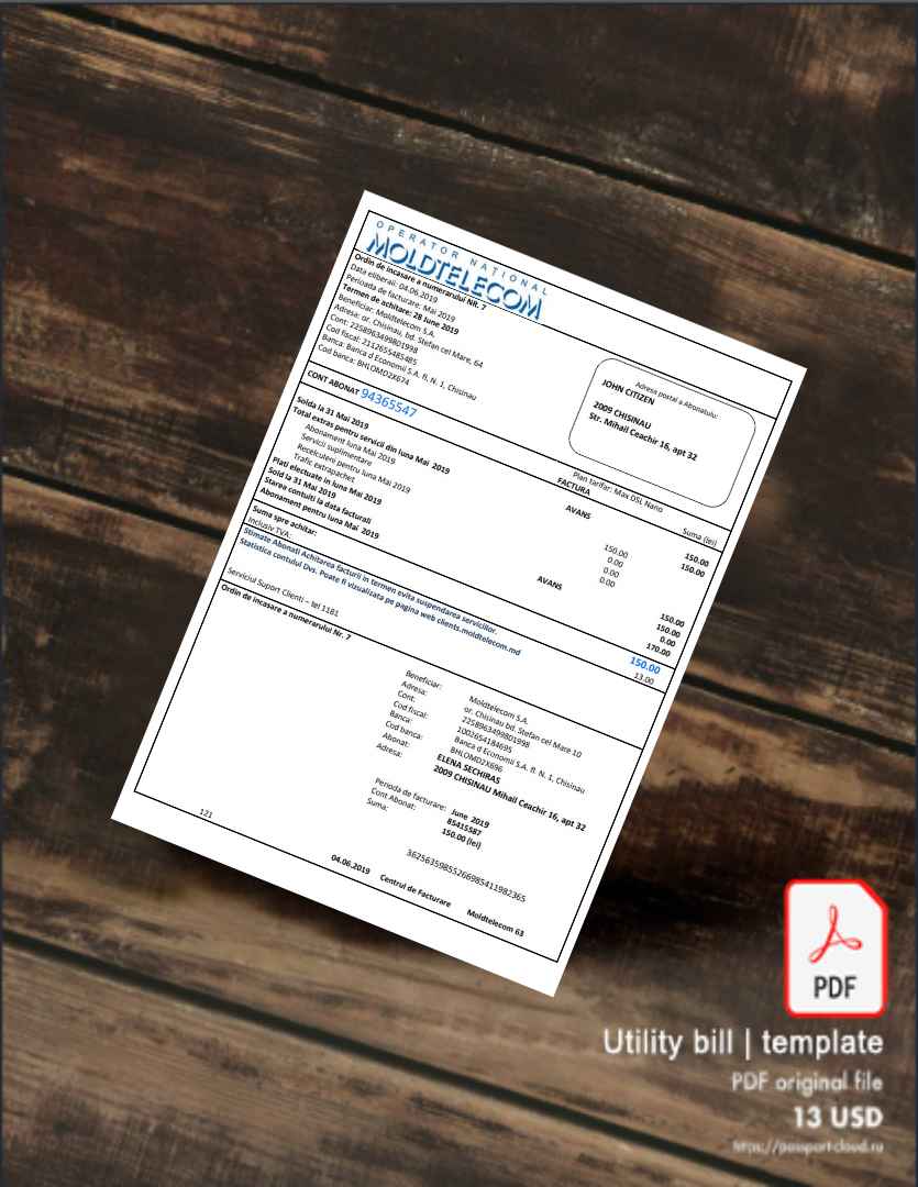 Utility bill | Albanian Power | Albania